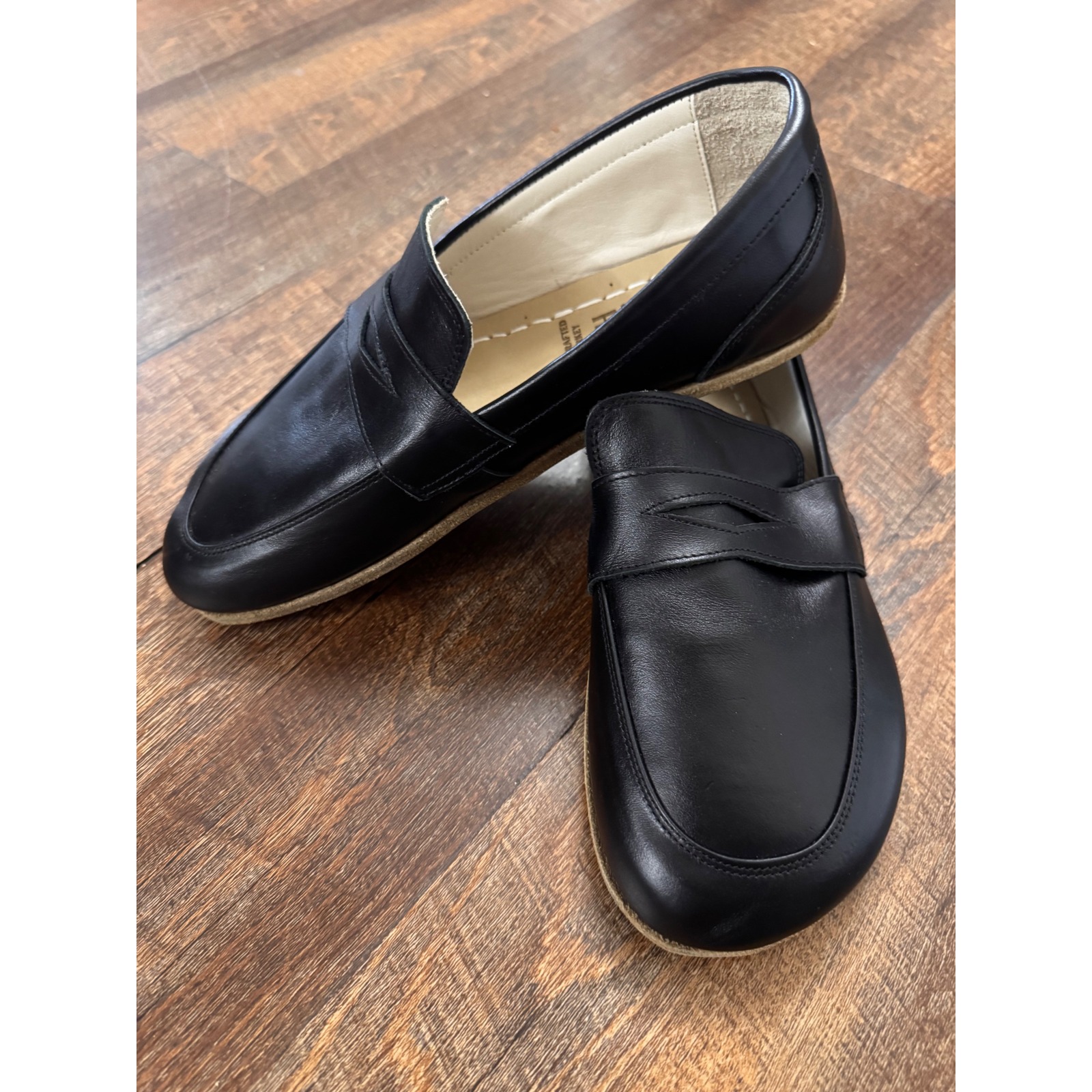 Earthing Harmony Turkish Leather Penny Loafers Men's Eu 41 Black Slip-On Shoes — image 2 of 6